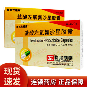 2盒40包邮】联邦左福康 盐酸左氧氟沙星胶囊 0.