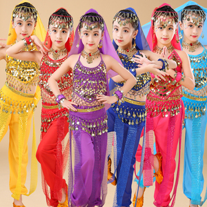 六一儿童印度舞演出服女童肚皮舞幼儿园新疆舞天竺少女民族舞服装
