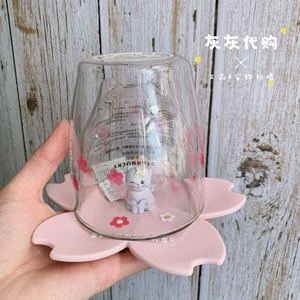 星巴克杯子2019樱花季粉色萌猫粉樱款玻璃杯樱花杯垫喝水杯