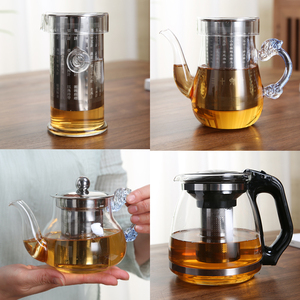 红茶茶具玻璃过滤隔耐热不锈钢内胆冲茶器泡茶壶红茶杯泡茶