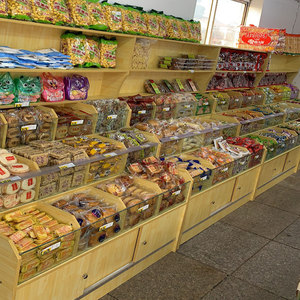 超市货架干果炒货店展示架五谷杂粮展示柜炒货货柜置物架靠墙展柜