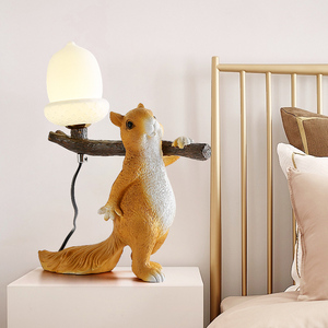 创意装饰松鼠台灯儿童房床头灯卡通灯客厅卧室网红摆件动物造型