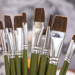 马利g1860狼毫水粉画笔平头油画笔丙烯画笔笔刷排笔色彩用笔儿童