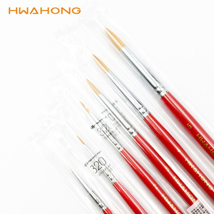 韩国hwahon华虹短杆尼龙毛圆头水彩画笔水粉用勾线画笔美术生 320