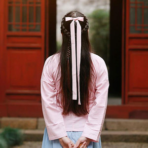 凤仪(饰品)春季新款汉服发带流水汉服双面发绳古风发饰纯色发箍