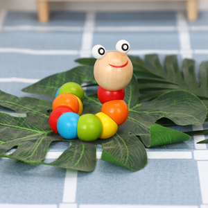 904人付款淘宝包邮儿童木质玩具彩色百变扭扭虫毛毛虫