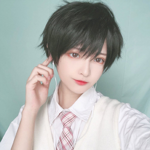 假发男短发日系帅气个性动漫cos短直发正太少年男女通用全头套式