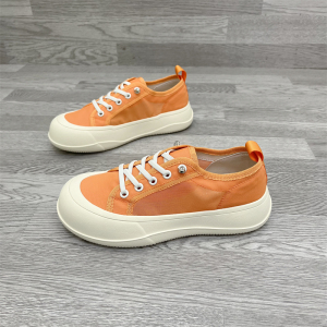 诺曼町女鞋2022夏新款圆头厚底松糕休闲鞋网纱透气懒人单鞋女板鞋