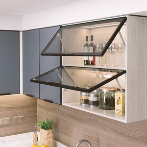 玻璃柜门定制简易小柜子玻璃门加装透明橱柜门自装上翻酒柜门订制