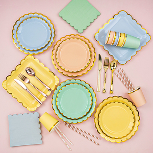 一次性盘子野餐盘蛋糕碟子儿童生日派对大纸盘甜品台装饰布置餐具