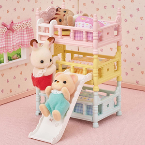 日版现货森贝儿家族婴儿床三层床卧室套装过家家玩具配件2023新款