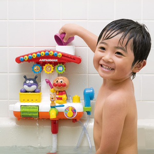 日本面包超人花洒戏水浴室玩具宝宝洗澡神器室内水车屋豪华套装