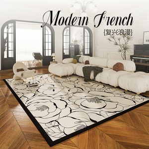 法式地毯客厅2024新款免洗可擦洗卧室床边毯家用轻奢高级沙发地垫