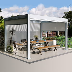 户外凉亭庭院电动铝合金遮阳棚花园别墅新中式现代阳光房室外亭子