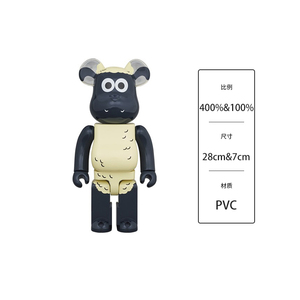 正品Bearbrick积木熊小羊肖恩400%+100%暴力熊摆件动画联名款玩偶
