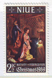 GY46-215-纽埃1969意大利文艺复兴绘画家巴洛齐-耶稣诞生1全