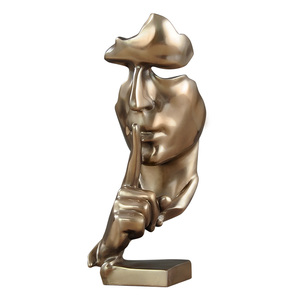 t7沉默是金酒柜装饰品摆件卧室房间办公室雕塑艺术创意小摆设思考