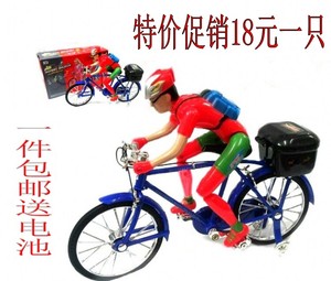 包邮促销儿童玩具单车电动自行车音乐灯光小人骑车精品赛车工程车