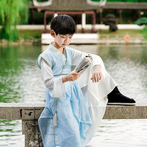 男童汉服春装古装儿童唐装公子少爷服中国风小男孩国学演出服春秋