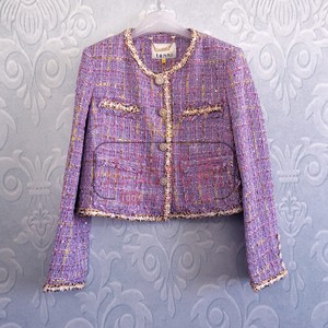 tanni2024春季新款紫色小香风外套上衣国内正品代购TN11OW011A