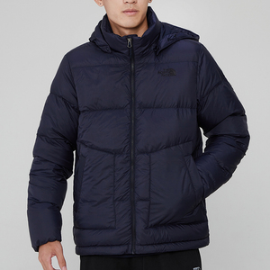 北面连帽外套男装2021秋冬新款运动服藏蓝色保暖防风羽绒服5azr