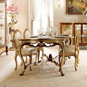 新古典大户型餐厅家具定制 实木长方形餐桌椅 美式做旧吃饭桌