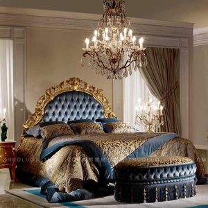欧式双人床 奢华布艺 软床 1.8米大床 实木雕花 2米 婚床 大户型