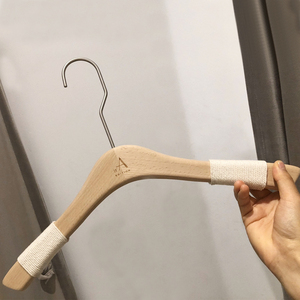 衣架服装店专用榉木原木色木质防滑无痕实木绑绳高档裤架女装衣撑