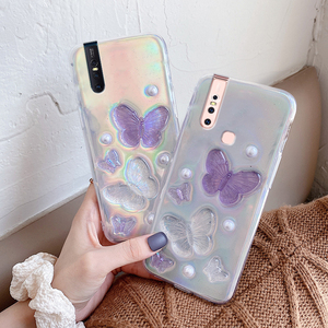 镭射蝴蝶vivos1pro手机壳s1pro硅胶s1闪粉滴胶透明vivos1pro全包边