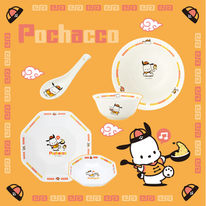 日本三丽鸥帕恰狗陶瓷拉面碗汤饭碗可爱卡通日式家用菜盘子汤勺子