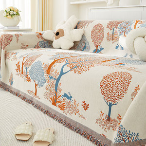 双面沙发盖布高级感四季通用全包防尘可铺可盖雪尼尔防猫抓盖巾毯
