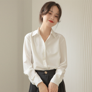 职业装正装白衬衫女夏季西装内搭面试工作服日系纯棉长袖气质衬衣