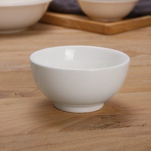 饭店酒店用简约陶瓷白色米饭单个白瓷碗家用米饭碗加厚圆小碗汤碗