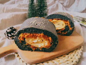 生酮墨鱼汁蛋皮肉松蛋糕卷 生酮蛋糕零食品无糖无面粉低碳水无麸