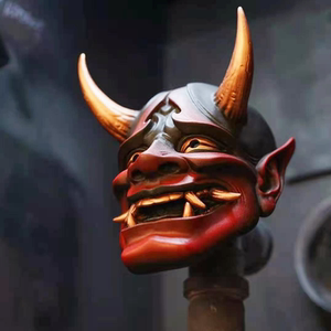 般若面具日式全脸可佩戴纹身店装饰尸鬼cos鬼武士赤班若树脂挂件