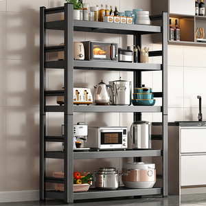 厨房置物架多层落地式微波炉收纳架子多功能烤箱锅架家用储物货架