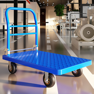 钢板小推车拉货商用手推车搬运车家用可折叠平板车便携快递小拖车
