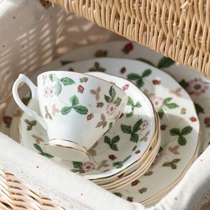 Royal stoke 出口英国高端骨瓷 野草莓 茶具套装 茶壶 餐盘 茶杯