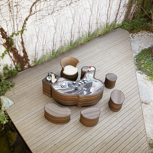 新中式茶桌椅组合客厅家用功夫茶几阳台花园户外休闲茶台创意茶桌