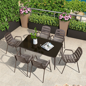 户外桌椅庭院室外铁艺休闲椅露天阳台花园餐桌椅组合奶茶外摆餐椅