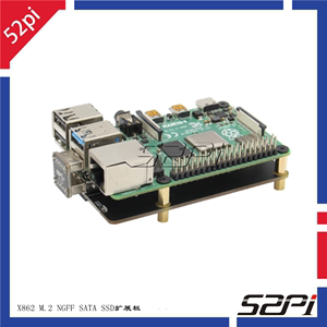 52Pi 适用于树莓派Raspberry Pi4B X862 M.2 NGFF SATA SSD扩展板