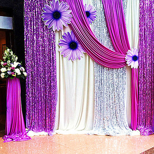 2019婚庆舞台背景纱幔布幔幕布装饰生日甜品台场景布置直播背景布