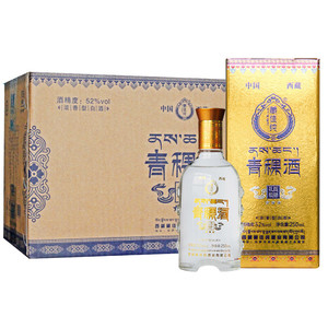 西藏特产青稞酒藏佳纯扎西德勒52度浓香型白酒250ml*8瓶整箱