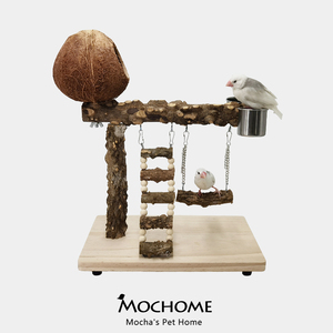 玄凤牡丹鹦鹉鸟散养花椒实木桌面站台互动游乐场用品玩具站架子
