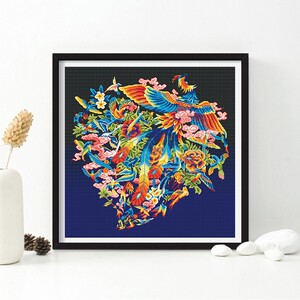 纯手工十字绣成品百鸟朝凤客厅满绣凤凰新款中式挂画出售已绣好的