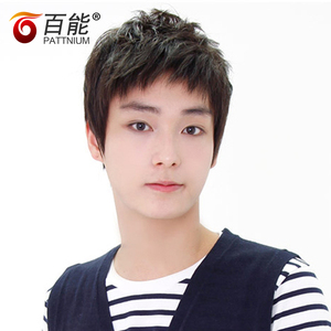时尚青年男款真人发丝真短发逼真学生假发套男式短款假发自然逼