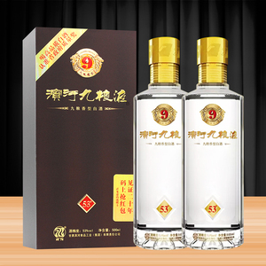 甘肃特产白酒滨河九粮液53度500ml*2瓶礼盒装高度酒粮食酒送礼酒
