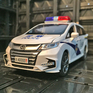1:32仿真本田奥德赛警车金属模型警察公安玩具车mpv男孩生日礼物
