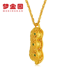梦金园黄金吊坠万纯