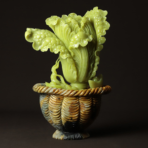 尚品美格天然玉石摆件 精品原石雕刻招财白菜摆件 佰财聚来ca126